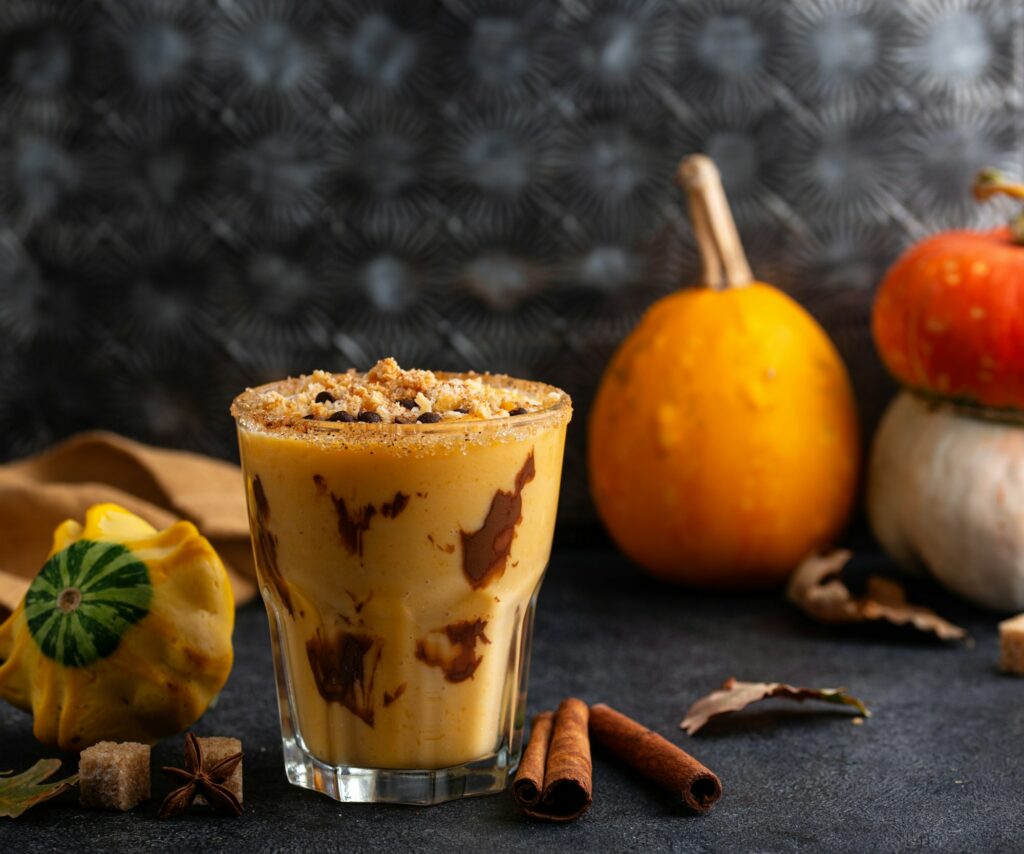 Autumn spiced pumpkin pie smoothie