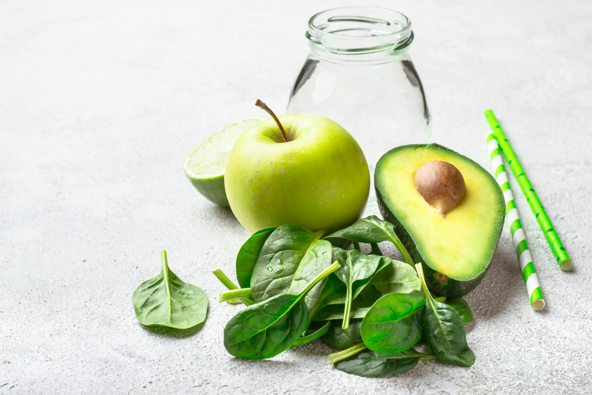 Ingredients for green smoothies. Healthy Diet Concept